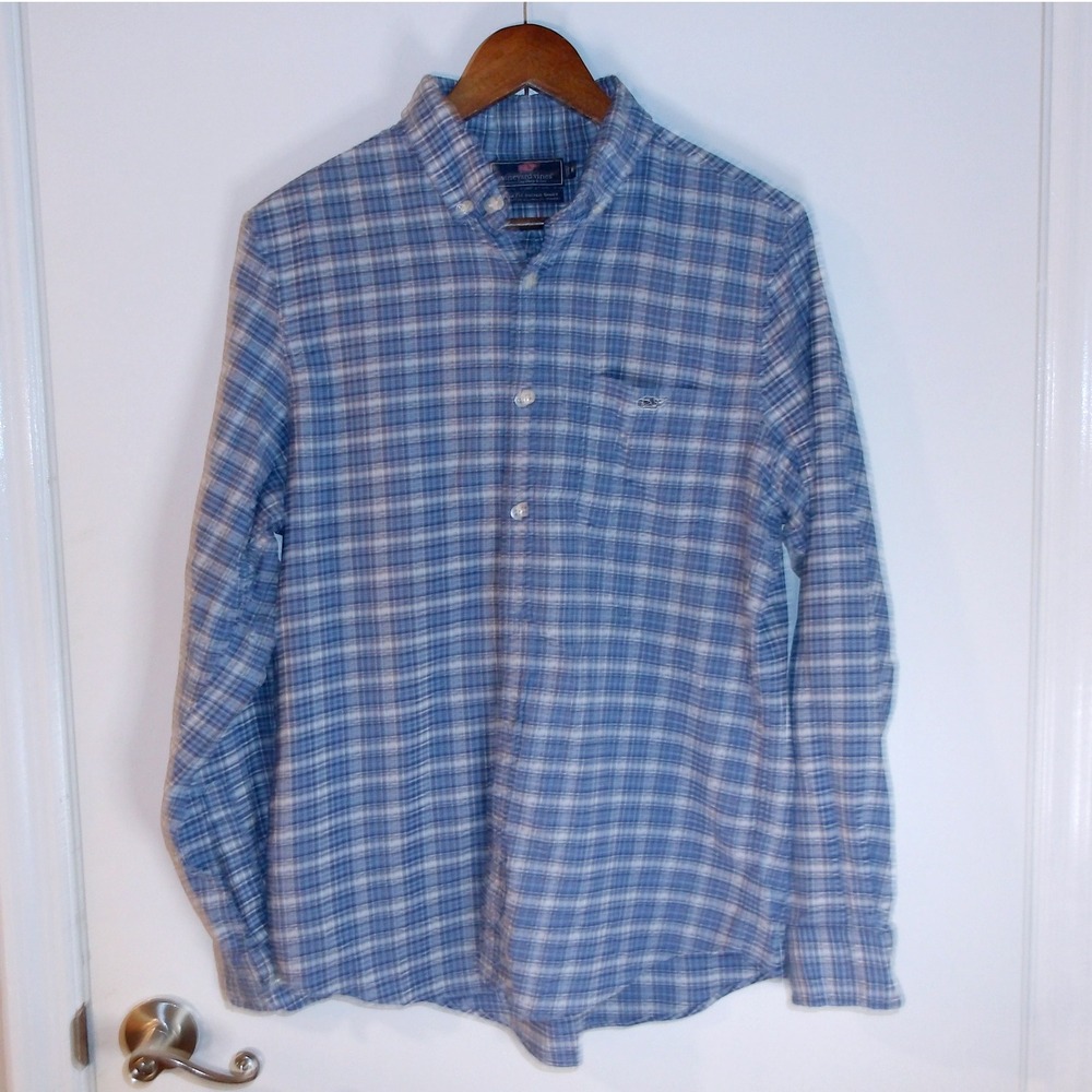 Vineyard Vines Plaid Button‎ Down Long Sleeve Preppy Shirt Mens Size M / #6154